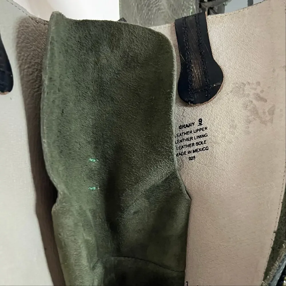 Freebird by Steven Grany Lace Up Boots in Olive - Picture 17 of 17